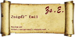Zsigó Emil névjegykártya