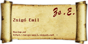 Zsigó Emil névjegykártya